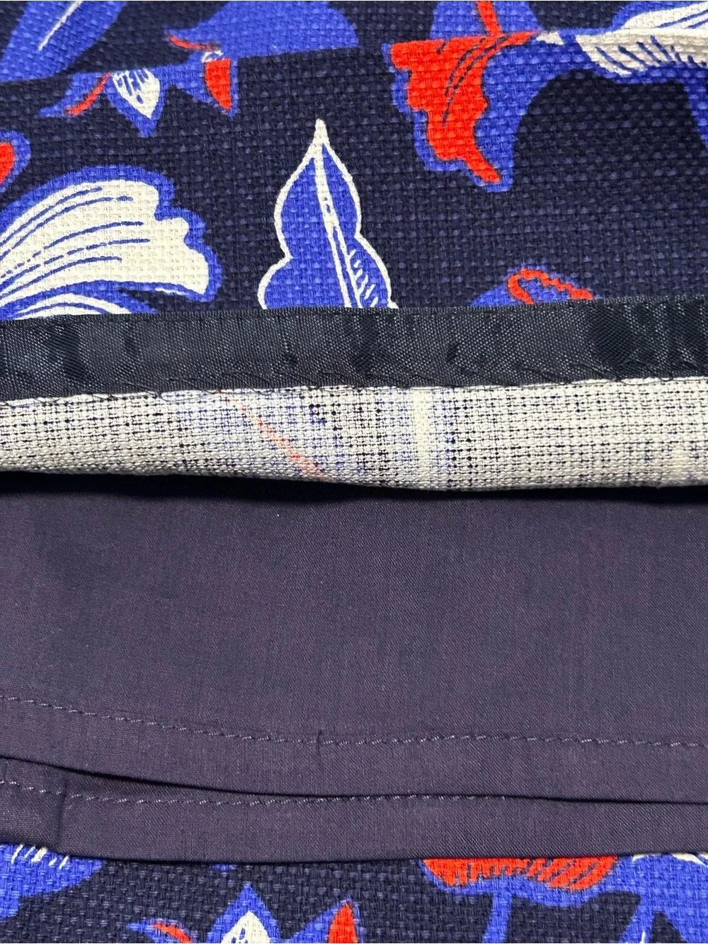J Crew Red White & Blue Floral Mini Skirt Size 2